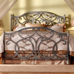 Bedroom,Fashionable Laural Black Iron Bedroom Design Ideas With Style Headboard And Comfortable Footboard Also Nice Double Wood Nightstand Table On Combined Two Lamp Desk ,Contemporary Iron Bedroom Design