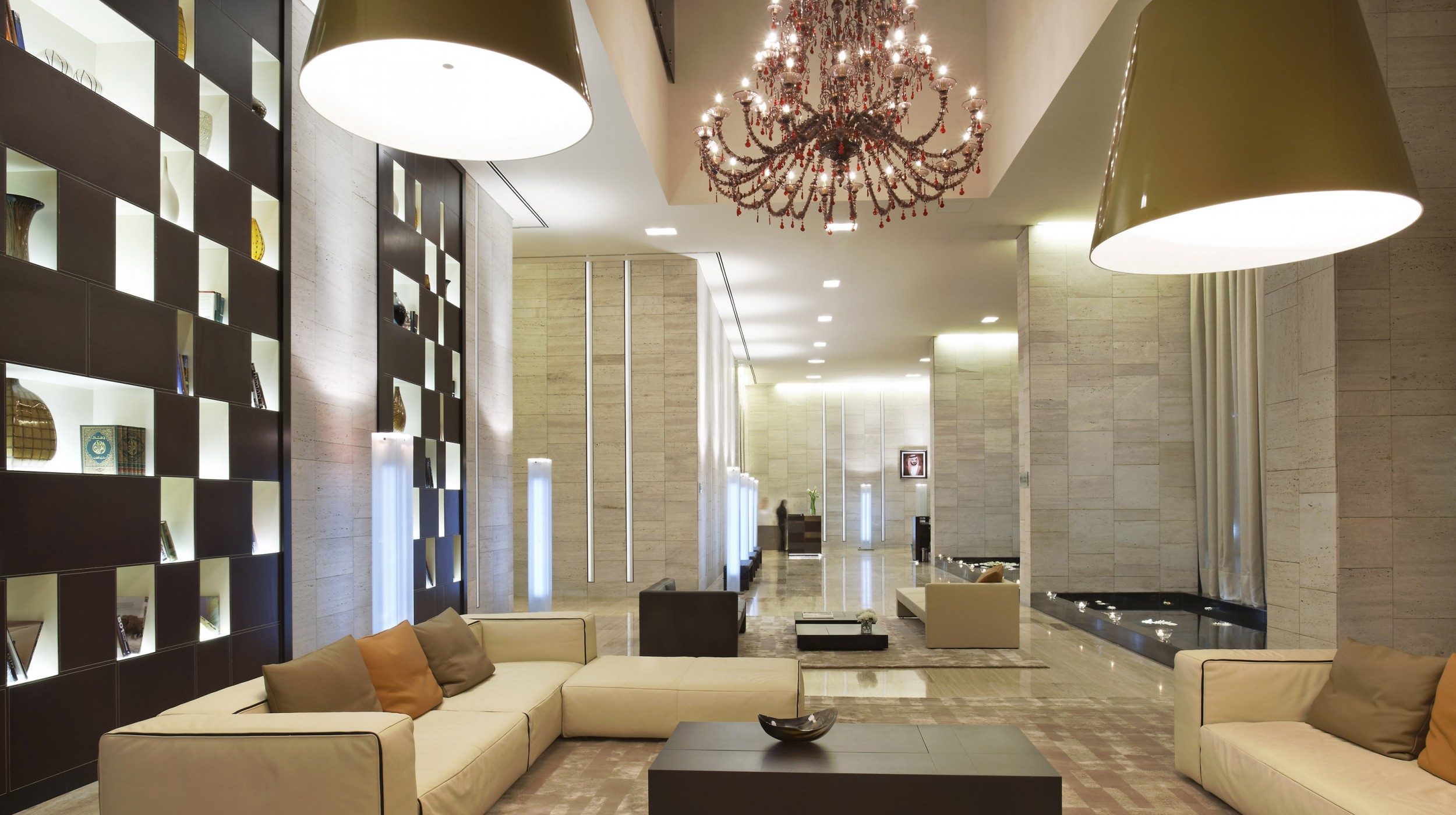 Furniture,The Best Interior Design Design With Amazing Beige Leather Sofas And Cool Black Rectangular Table Also Beautiful Chandelier,Affordable Interior Design Design For Your Home