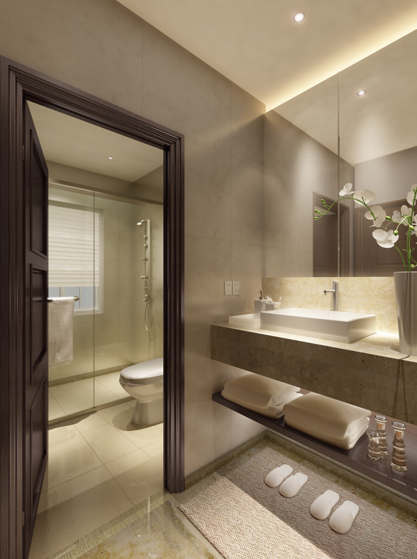 Bathroom,Stunning Small Space Bathroom 2011 Design Ideas With Amazing Broken White Bathroom Vanity On Combined Nice White Ceramic Square Vessel Sink Plus Wonderful Stainless Bathroom Faucet And Splendid Black Wood Door Also Cool Wall Mirror,Perfect Bathrooms 2011 Design Modern