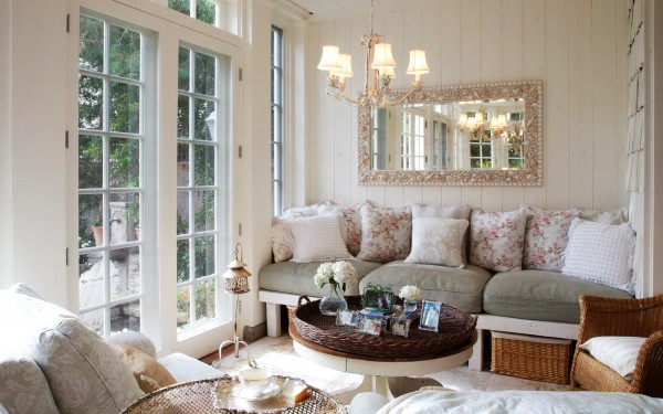 Interior,Stunning Small Space Great House Design Ideas With Amazing White Wood Sofa Frame And Beautiful Round Brown Rattan Top Of White Wooden Table Plus Comfortable Brown Rattan Chair Also Gorgeous White Wood Door Frame,Interior Great House Design Ideas