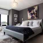 Bedroom,Marvelous Teenage Bedroom Color Design Inspiration With Amazing Gray Upholstered Bed Frame On Combined Comfortable White Fabric Bed Sheet And Nice White Wood Nightstand Tables Also Elegant Chandelier Plus Wonderful Black Wall Paint,Design Perfect Teenage Bedroom Colors