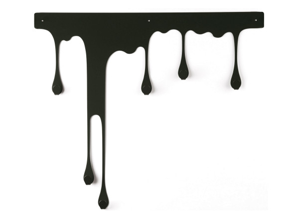 Furniture,Creative Wall Mount Coat Hanger Design Inspiration With Beautiful Cut 'n Go Drop Black Flowing Coat Rack And Splendid White Wall Paint,Good Idea Furniture Wall Mount Coat Hangers