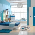Bedroom,Adorable Blue White Scheme Kids Bedroom Design Inspiration With Wonderful White Bed Frame On Combined White Trundle Bed And Cozy Blue Mattress Also Cozy Study Space ,Delight Kids Bedroom Design