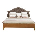 Bedroom,Stylish Oval Headboard Bed Design On Combined Gray Fabric Tufted With Nice Brown Bed Frame And Soft White Mattress Also Soft White Pillow,Single Bedroom With Headboard Beds