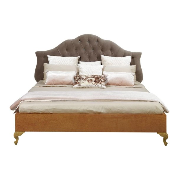 Bedroom,Stylish Oval Headboard Bed Design On Combined Gray Fabric Tufted With Nice Brown Bed Frame And Soft White Mattress Also Soft White Pillow,Single Bedroom With Headboard Beds