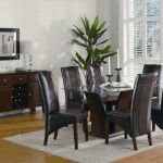 Dining Room,Enchanting Large Space Designer Dining Table With Awesome Rectangular Glass Dining Table Plus Unique V Shape Wooden Base And Comfortable Dark Brown Wood Dining Chairs Also Antique Dark Brown Wood Dresser,Will Make The Eyes Entranced Designer Dining Tables Latest