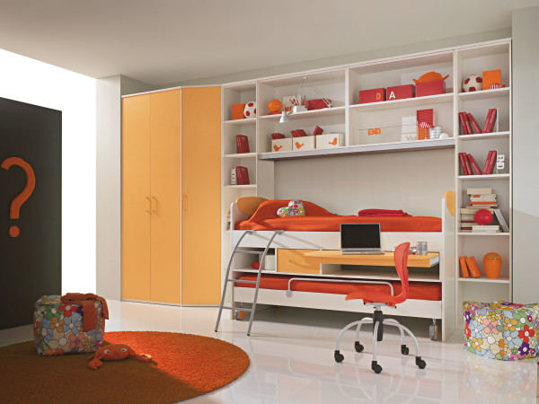 Bedroom,Modern White Background Tween Bedroom Ideas For Girl With Charming Bunk Bed On Combined Comfortable Red Bed Sheets And Extra Tall Yellow Wardrobe Also Cozy Wheels Red Chair Plus Soft Red Round Rug,Inexpensive And Cute Tween Bedroom Ideas For Girls