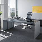Furniture,Enchanting Home Office Design For Two People With Comfortable Black Leather Swivel Chair And Beautiful Bedside Thriling Window Also Gorgeous Curved Office Desk Plus Soft Gray Rug ,Comfortable Home Office Design For Two People 