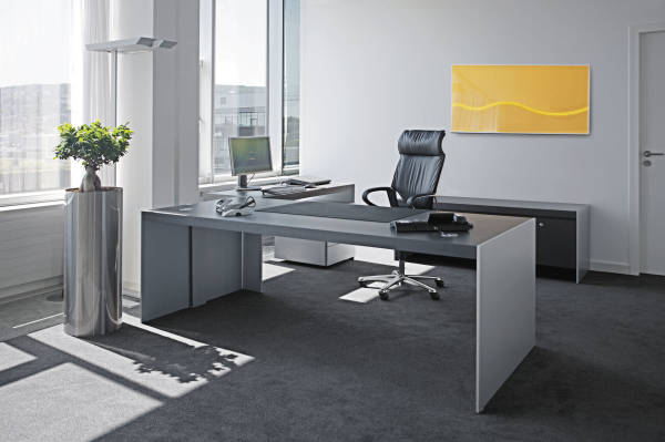 Furniture,Enchanting Home Office Design For Two People With Comfortable Black Leather Swivel Chair And Beautiful Bedside Thriling Window Also Gorgeous Curved Office Desk Plus Soft Gray Rug ,Comfortable Home Office Design For Two People 