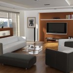 Furniture,Dulexe White Wall Paint Furniture Small Space Design Ideas With Charming Gray White Sofas And Soft Rectangular Ottoman Plus Modern Glass Table Also Gorgeous Entertainment Center,Modern Living Room Design With Comfortable Furniture Small Spaces