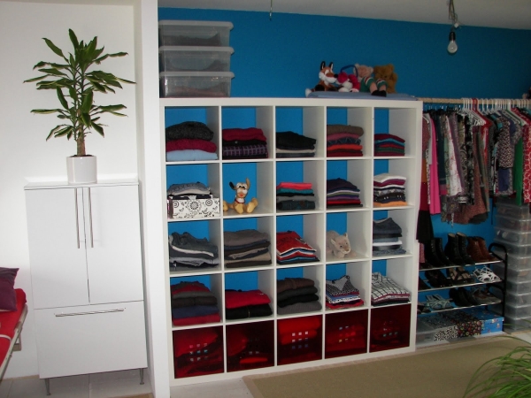 Bedroom,Trendy Ikea Bedroom Closet Design Ideas With Stylish Walk Closet Open Cabinet And Beautiful Shelf Clothes In Wonderful White Color Also Exquisite Blue Wall Paint,Trendy Furniture Ikea Bedroom Closets