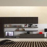 Furniture,Exclusive Sitting Room Design Ideas With Unique Tv Wall Units Plus Nice Open Book Shelves And Charming Black Over Drum Desk Lamp Also Modern Black Lounge Chair On Combined Adorable Black White Striped Rug ,Some Fancy Sitting Rooms
