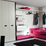 Bedroom,Spacious Room For Teenage Girl Decoration With Stunning Corner Pink Bed Frame On Combined Comfortable Pink Beed Sheet And Wonderful White Black Wood Wardrobe Also Soft Black Fur Rug Plus Beautiful White Ceiling,Contemporary Small Rooms For Teenage Girls To Bedroom