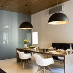 Furniture,Nice Looking Interior Design Architect With Charming Brown Rectangular Dining Table Plus Comfortable White Dining Chairs And Wonderful Black Oversized Pendant Lamps Also Picturesque White Wall Paint,Modern Interior Design Architects For Your Homes