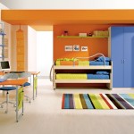 Bedroom,Dulexe Large Space Boy And Girl Bedroom Ideas With Contemporary Bunk Bed In Nice Bright Brown Wood Frames Plus Gorgeous Corner Blue Wood Wardrobe Also Comfortable Study Space,Exceptional Delightful Boy And Girl Bedroom Ideas