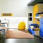 Bedroom,Delightful White Wall Paint Foxy Tween Room Design Inspiration With Exquisite Bunk Bed On Combined Soft Twin Mattress In Blue Color And Fabulous Double Study Space Also Wonderful Floating Open Book Shelves Plus Soft Brown Rug ,Cool Awesome Tween Rooms Design Ideas