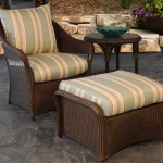 Exterior,Beautiful Dark Brown Lloyd Flanders Wicker Design With Cozy Cushion Swivel Rocker And Nice Cushioned Ottoman Also Nice Wood Round Accent Table,Contemporary Outdoor Lloyd Flanders Wicker Design 