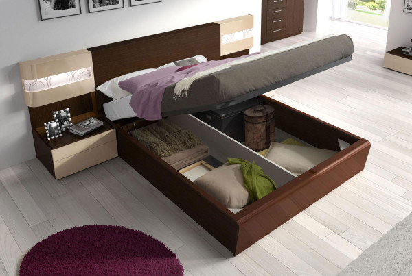 Bedroom,Cool Bedroom Furniture Design With Wonderful Brown Bed Frame And Storage Also Comfortable White Mattres On Combined Gray Bed Cover For Modern Concept,Chic Bedroom Furniture Inspiration