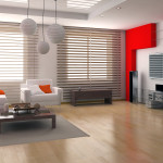Furniture,Nice Looking Large Space Interior Design Ideas With Charming White Sofa In Nice Iron Bed Frame And Nice Dark Brown Square Table Plus Soft Gray Rug On Combined Trendy Bright Brown Laminate Flooring Also Modern Tv Wall Units Using Beautiful White Ceiling,Best Interior Design Ideas To Your Home