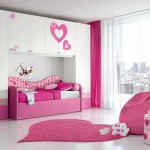 Bedroom,Stunning Room For Teenage Girl Design Ideas With Fancy Murphy Bed In Pink Bed Frame And Comfortable Pink Bean Bag Also Wonderful Pink Drum Floor Lamp Plus Soft Pink Heart Shaped Rug On Combined Gorgeous White Floor,Contemporary Small Rooms For Teenage Girls To Bedroom