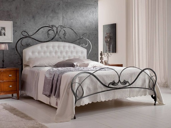 Bedroom,Fantastically Hot Wrought Iron Bedroom Design Inspiration With Charming White Mattress And Headboard Also Nice Wood Nightstand Table For Classic Concept,Contemporary Iron Bedroom Design