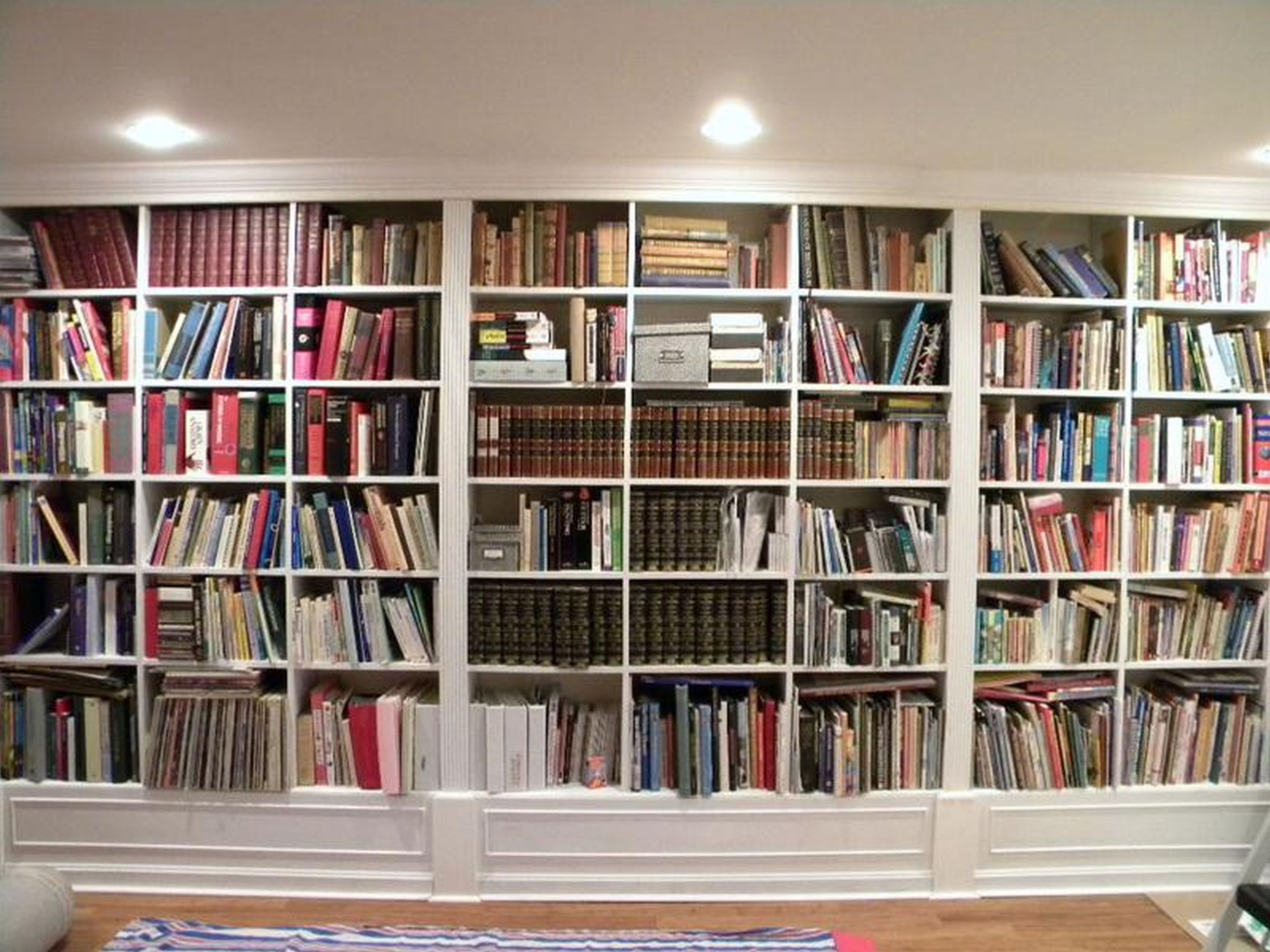 Furniture,The Best Large Book Shelf Design Inspiration With Stunning White Wood Material And Nice White Ceiling Also Splendid Bright Brown Wood Floor,Contemporary Furniture Book Shelf Designs 2015