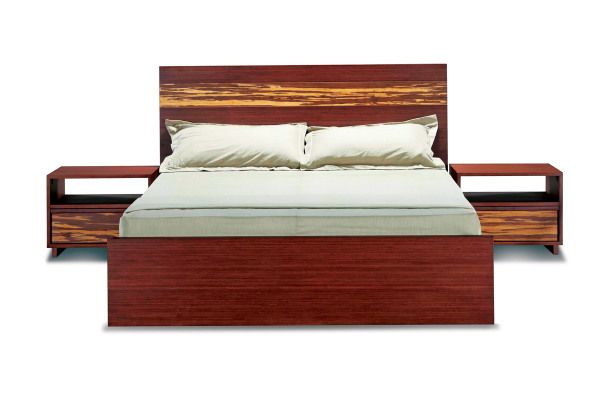 Bedroom,New Model Goa Bamboo Bed Design With Trendy Platform Bed On Combined Brown Bed Frame And Nice White Mattress Also Cool Two Brown Nightstand Table,Modern Bamboo Bed Designs