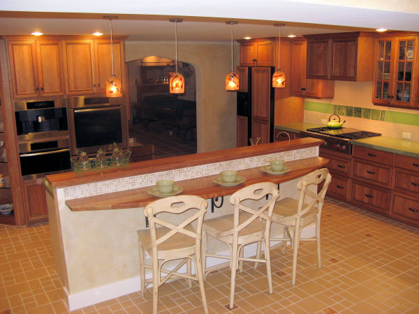 Furniture,Awesome Reclaimed Wood Kitchen Cabinet Design With Wonderful Green Laminate Countertop On Combined Stovetop And Comfortable Brown Wood Kitchen Island And Cozy White Wood Chairs Also Nice Hanging Lamp,Reclaimed Wood Kitchen Cabinets 