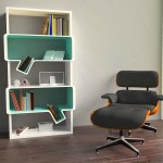 Furniture,Stunning White Wall Paint Book Shelf Design Ideas With Beautiful White Wood Diy Bookshelf And Comfortable Black Swivel Chair Plus Soft Black Ottoman On Combined Trendy Brown Wood Floor Also Nice Gray Potted Plants,Contemporary Furniture Book Shelf Designs 2015