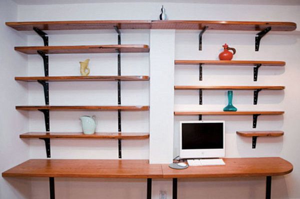 Furniture,Unusual Building An Office Desk Design Inspiration With Stylish Brown Wood Office Desk And Beautiful Shelving For Unique Concept,Easily And Cool Building An Office Desks
