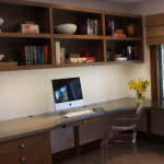 Furniture,Awesome Building An Office Desk Design Inspiration With Stylish Corner Wood Desk And Beautiful White Plastic Chair Also Wonderful Brown Wood Bookshelf For Vintage Concept,Easily And Cool Building An Office Desks