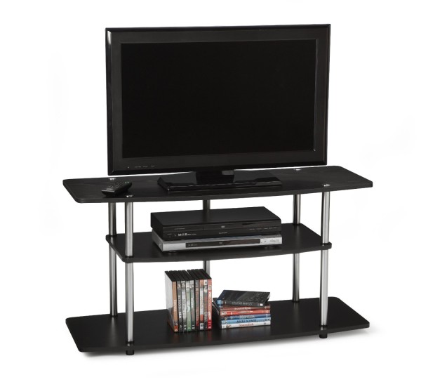 Furniture,Exquisite Furniture Tv Stands For Plasma Tv Design With Stunning Black Open Media Shelves And Cool Open Bookshelf Also Nice Stainless Legs,Contemporary Furniture Tv Stands For Plasma Tv Inspiration