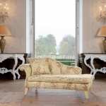Furniture,Marvelous White Wall Paint Sofa For Small Living Room Design Inspiration With Beautiful Cream Sofa On Combined Gorgeous Floral Ornament And Cool White Double Wood Table Plus Wonderful Two Table Lamp Also Elegant Wall Lamps ,The Most Convenient Sofas For Small Living Rooms