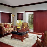 Interior,Elegant Sofa On Combined Beautiful Ornament Also Wonderful White Fur Rug And The Best Large Dark Brown Vertical Custom Wood Blind Design Ideas For Living Room,Dazzling Custom Wood Blinds Ideas