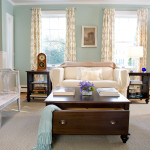 Apartments,Astounding Light Blue Background Furniture For Apartment Design Ideas With Comfortable White Sofa Combined Soft White Cushions And Vintage White Wood Bench Also Gorgeous Brown Wood Coffe Table Plus Drawers,Cheap Furniture For Apartments Decoration Modern