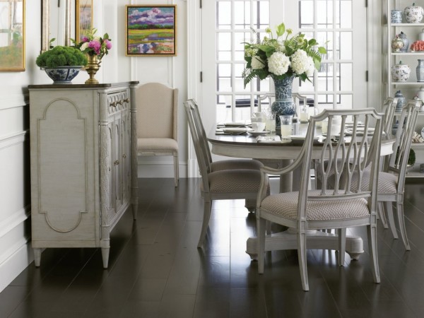 Dining Room,Splendid Charleston Stanley Furniture Dining Set Design With Beautiful Dining Table On Combined Double Pedestal And Comfortable White Chairs Pad Also Nice White Wood Narrow Cabinet,Stanley Furniture Dining Room 