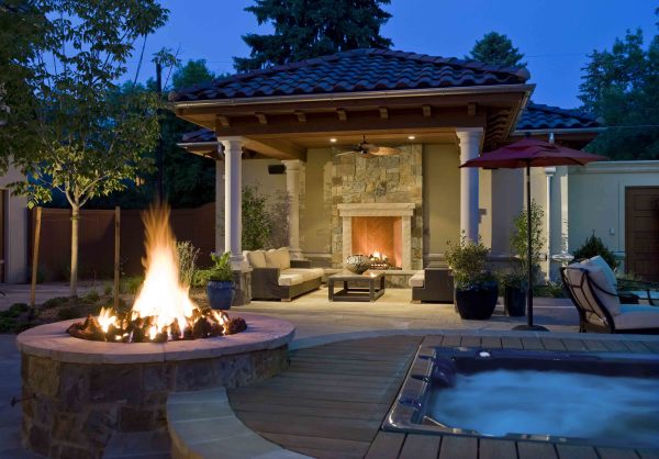 Exterior,Cool Amazing Indoor Outdoor Living Space Design Inspiration With Beautiful White Sofas Plus Gorgeous Metal Rectangular Table And Wonderful Ceiling Fan Also Adorable Fireplace,Indoor Outdoor Living Spaces