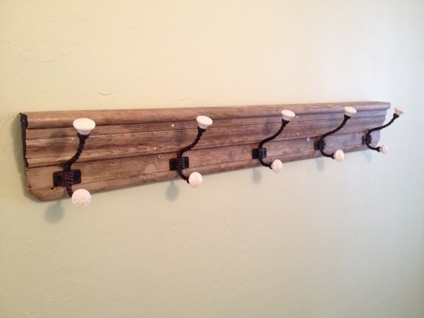 Interior,Affordable Diy Coat Hanger Design Ideas With Amazing Bright Brown Wood Wall Mounted Coat Hook And Wonderful Dark Brown Mixed White Iron Hooks Also Beautiful Cream Wall Paint,The Best High Quality And Unique Coat Hangers