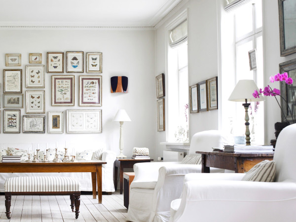 Furniture,Exceptional And Cheap Interior Design Ideas With Comfortable White Fabric Single Seater Sofas Plus Nice Brown Wood Square Accent Table On Combined Beautiful White Cup Table Lamp Also Nice Brown Wood Rectangular Table Using Gorgeous White Wall Paint For Living Room,Best Interior Design Ideas To Your Home