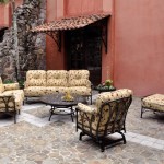 Living Room,Wonderful Castelle Patio Furniture Design Ideas With Cozy Cushion Swivel Rocker On Combined Floral Oranement And Nice Wood Round Table,Nice Spectacular Outdoor From Castelle Patio Furniture