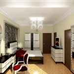 Furniture,Simple Interior Design For Home With Adorable Black Bed Frame On Combined Comfortable White Bed Sheet And Beautiful Black White Dresser Plus Nice Black White Vanity Table Also Stylish Round Wall Mirror Using Exquisite Cream Wall Paint,Stunning Interior Design For Home