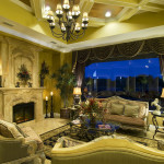 Furniture,Magnificent Interior Design With Marvelous Sofas And Gorgeous Glass Table Plus Nice Brown Rattan Potted Plants Also Wonderful Cream Fireplace,Cool Home Interior Designs Of 2015