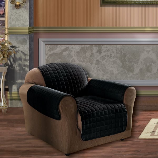 Furniture,Cool Stylish Black Leather Couch Protector Design Inspiration With Comfortable Single Seater Sofa In Brown Color And Wonderful Brown Wood Floor ,Comfortable Leather Couch Protector