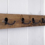 Interior,Stunning Coat Hanger Design With Stunning Bright Brown Wood Wall Mount Coat Hanger And Nice Black Iron Hook Also Gorgeous White Wood Linen Wall,The Best High Quality And Unique Coat Hangers