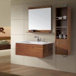 Bathroom,Awesome Bathroom 2011 Decoration With Stunning Floating Bright Brown Wood Bathroom Vanity On Combined Nice White Undermount Trough Sink Bathroom Plus Modern Stainless Bathroom Faucet And Cool Vertical Wall Mirror Also Splendid Floating Brown Wood Bathroom Cabinet,Perfect Bathrooms 2011 Design Modern