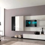 Furniture,Marvelous House Interior Design With Stunning White Leather Sofa And Cool Tv Wall Units Also Beautiful Square Accent Table On Combined Gorgeous Stainless Drum Table Lamp,Modern House Interior Designs