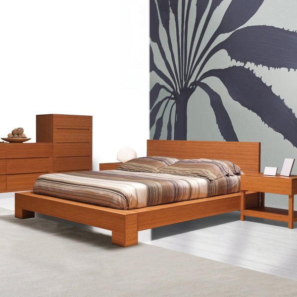 Bedroom,Gorgeous Bamboo Bed Design Ideas With Wonderful Platform Bed On Multicolor Bed Cover And Beautiful Brown Nightstand Table Also Trendy White Bamboo Flooring,Modern Bamboo Bed Designs