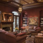 Furniture,Classy Interior Design Picture With Wonderful Sofas And Antique Glass Table On Combined Nice Brown Wood Legs Plus Vintage Pendant Lamp Also Beautiful Purple Wall Paint,Pretentious Interior Design Pictures 2015
