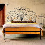 Bedroom,Admirable Iron Bedroom Design With Charming Black Bed Frame And Beautiful Black Flatiron Headboard Also Cool Gray Brick Flooring For Vintage Concept,Contemporary Iron Bedroom Design