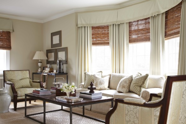 Furniture,Fascinating Interior Design With Charming Cream Fabric Three Seater Sofa And Nice Single Seater Sofaas Plus Wonderful Rectangular Dark Brown Table Also Splendid Black Narrow Table,Cool Home Interior Designs Of 2015